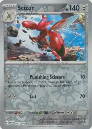 141/197 Scizor OBF Rare Reverse Holo