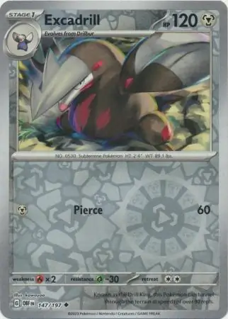 147/197 Excadrill OBF Uncommon Reverse Holo