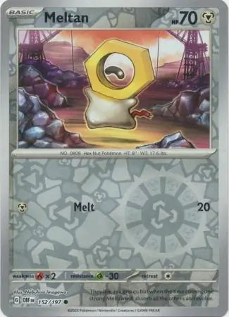 Meltan Obsidian Flames 152/197 Common Reverse Holo