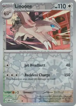 168/197 Linoone OBF Uncommon Reverse Holo