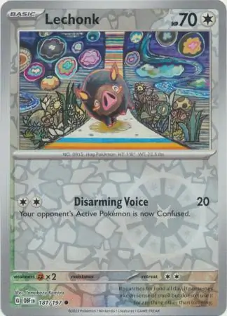 Lechonk Obsidian Flames 181/197 Common Reverse Holo