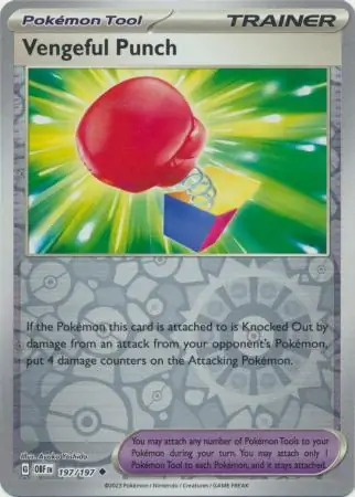 Vengeful Punch Obsidian Flames 197/197 Uncommon Reverse Holo