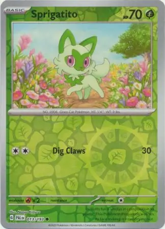013/193 Sprigatito PAL Common Reverse Holo