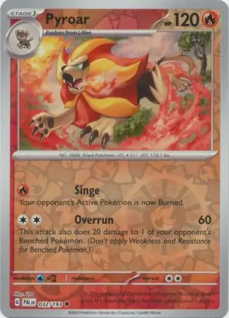 032/193 Pyroar PAL Uncommon Reverse Holo