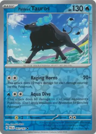 Paldean Tauros Paldea Evolved 041/193 Uncommon Reverse Holo