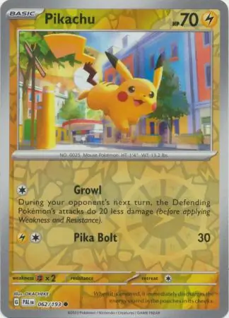 062/193 Pikachu PAL Common Reverse Holo