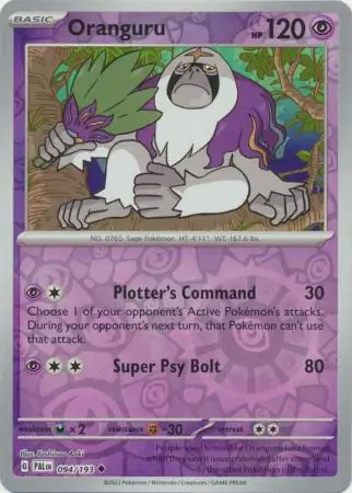Oranguru Paldea Evolved 094/193 Uncommon Reverse Holo