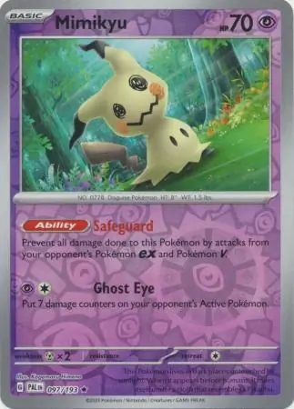 097/193 Mimikyu PAL Rare Reverse Holo