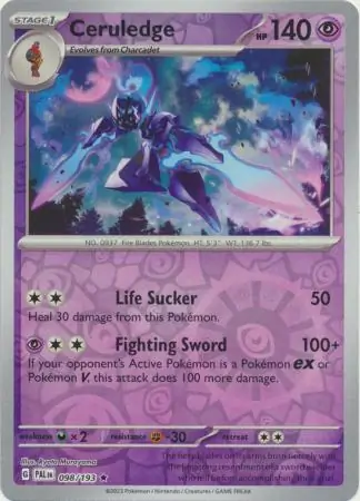 098/193 Ceruledge PAL Rare Reverse Holo