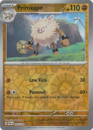 107/193 Primeape PAL Uncommon Reverse Holo