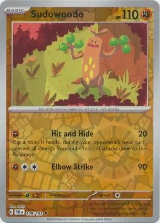 109/193 Sudowoodo PAL Uncommon Reverse Holo