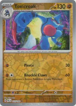 115/193 Toxicroak PAL Uncommon Reverse Holo