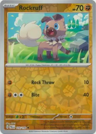 Rockruff Paldea Evolved 116/193 Common Reverse Holo