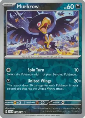 131/193 Murkrow PAL Common Reverse Holo