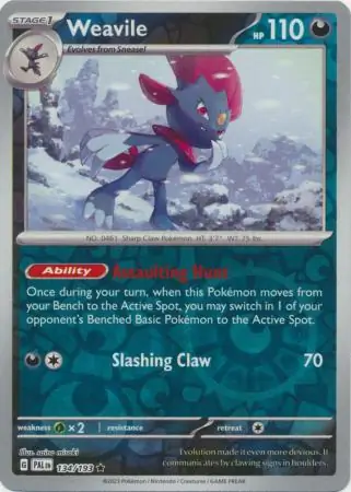 134/193 Weavile PAL Rare Reverse Holo