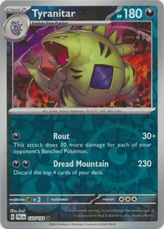 135/193 Tyranitar PAL Rare Reverse Holo