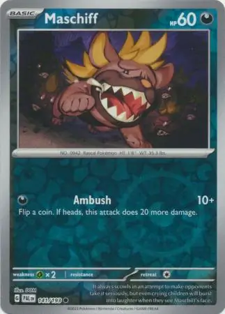 Maschiff Paldea Evolved 141/193 Common Reverse Holo