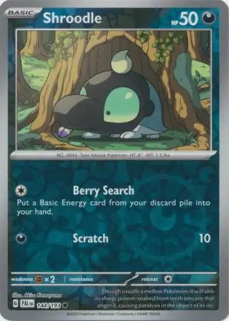 Shroodle Paldea Evolved 144/193 Common Reverse Holo