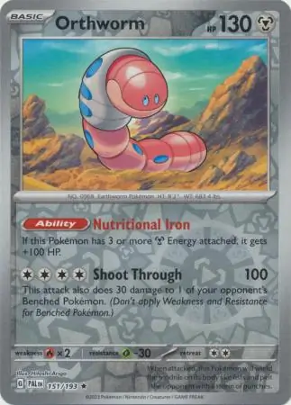 151/193 Orthworm PAL Rare Reverse Holo