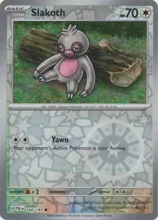 160/193 Slakoth PAL Common Reverse Holo