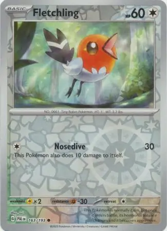 Fletchling Paldea Evolved 163/193 Common Reverse Holo