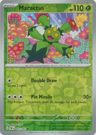 Maractus Paldean Fates 003/091 Common Reverse Holo