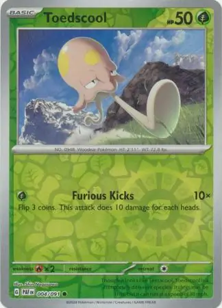 Toedscool Paldean Fates 004/091 Common Reverse Holo