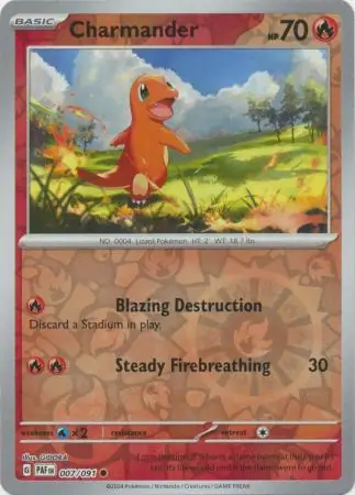 Charmander Paldean Fates 007/091 Common Reverse Holo