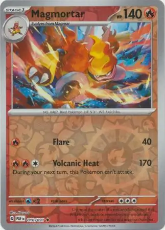 Magmortar Paldean Fates 010/091 Rare Reverse Holo