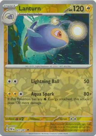 Lanturn Paldean Fates 021/091 Uncommon Reverse Holo
