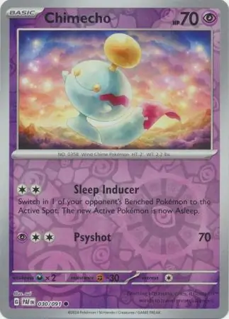 Chimecho Paldean Fates 030/091 Common Reverse Holo
