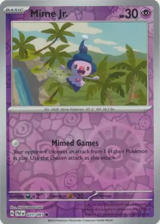 Mime Jr. Paldean Fates 031/091 Common Reverse Holo