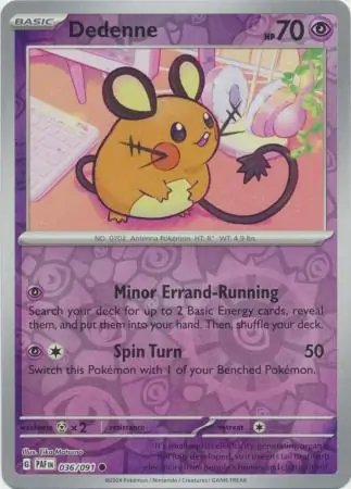 Dedenne Paldean Fates 036/091 Common Reverse Holo