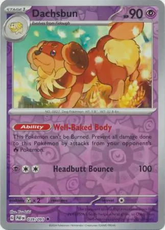 Dachsbun Paldean Fates 039/091 Uncommon Reverse Holo