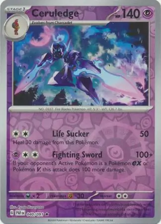 Ceruledge Paldean Fates 040/091 Rare Reverse Holo