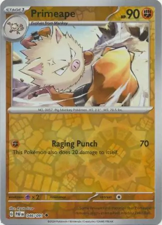 Primeape Paldean Fates 046/091 Uncommon Reverse Holo
