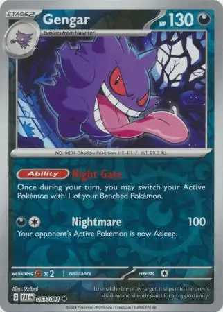 Gengar Paldean Fates 057/091 Uncommon Reverse Holo
