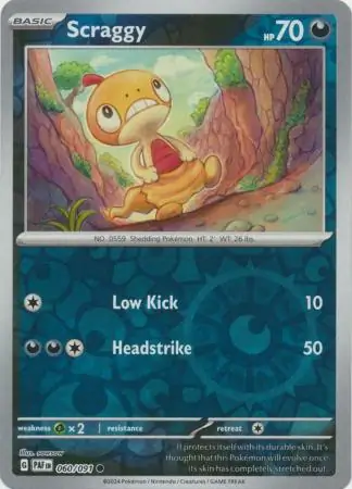 Scraggy Paldean Fates 060/091 Common Reverse Holo