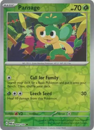 004/182 Pansage PAR Common Reverse Holo