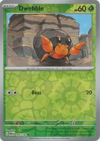 006/182 Dwebble PAR Common Reverse Holo