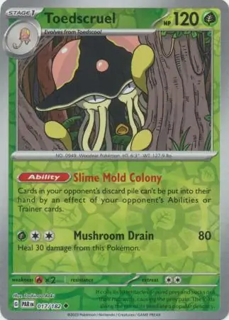 017/182 Toedscruel PAR Uncommon Reverse Holo