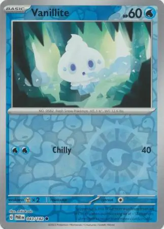 043/182 Vanillite PAR Common Reverse Holo