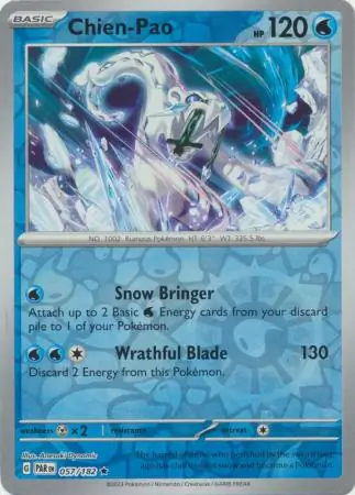 Chien-Pao Paradox Rift 057/182 Rare Reverse Holo