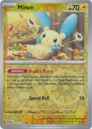 Minun Paradox Rift 061/182 Common Reverse Holo