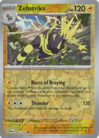 Zebstrika Paradox Rift 063/182 Uncommon Reverse Holo