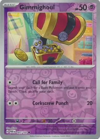 087/182 Gimmighoul PAR Common Reverse Holo