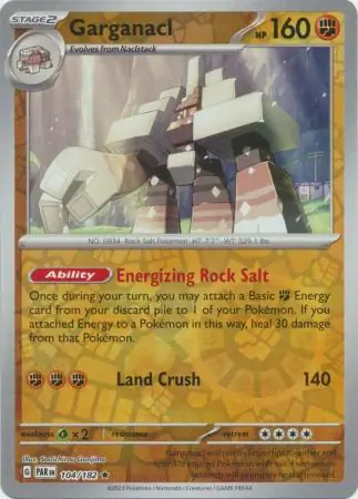 104/182 Garganacl PAR Rare Reverse Holo