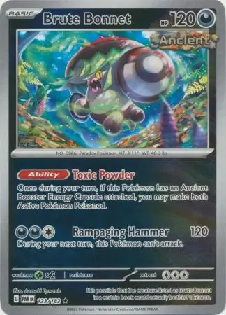 123/182 Brute Bonnet PAR Rare Reverse Holo
