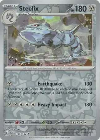 125/182 Steelix PAR Rare Reverse Holo