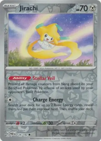 126/182 Jirachi PAR Common Reverse Holo